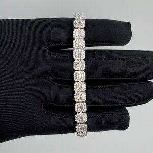 Authentic Moissanite Baguette Silver 925 Tennis Bracelet